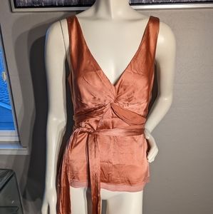 💖 BCBG MaxAzria Pink Silk Wraparound Tie Blouse 💖